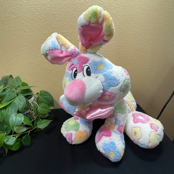Dan Dee Collectors Choice Easter Bunny Rabbit Plush Flowers Spring Pink - Picture 4 of 5